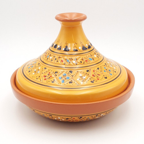 Tajine individuel évasé Marrakech Jaune - D 22 cm