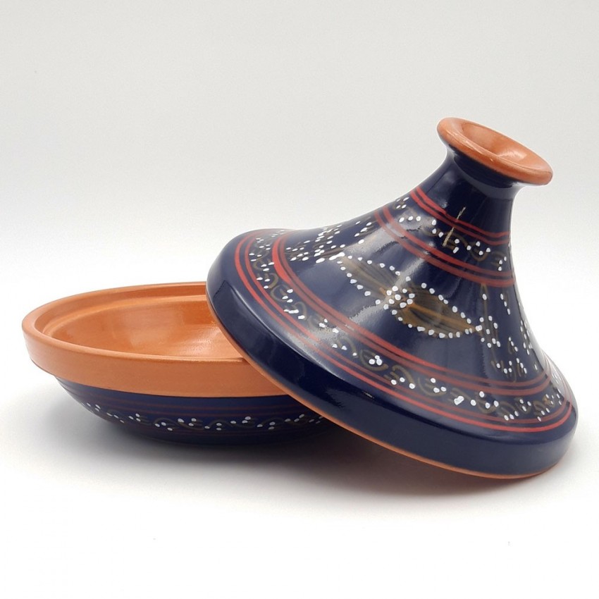 Tajine individuel évasé Tatoué Bleu Nuit - D 22 cm