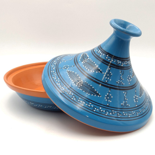 Tajine de cuisson Tatoué Bleu - D 31 cm