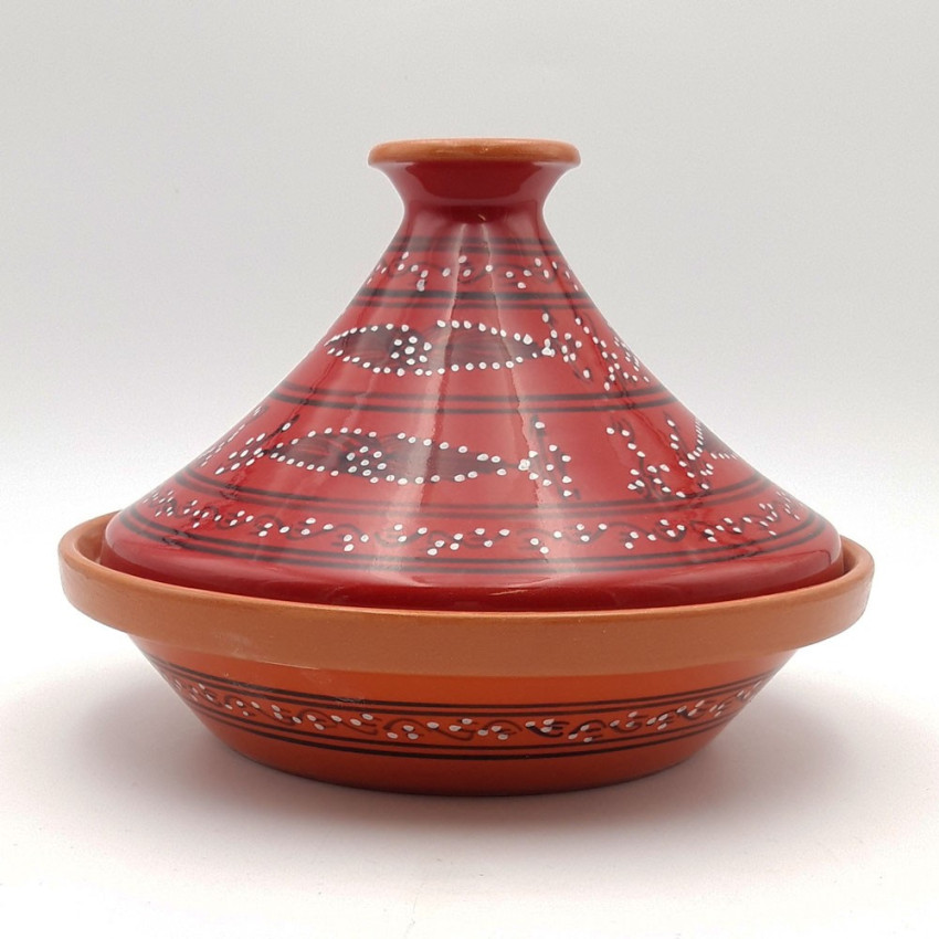 Tajine de cuisson Tatoué Rouge - D 27 cm