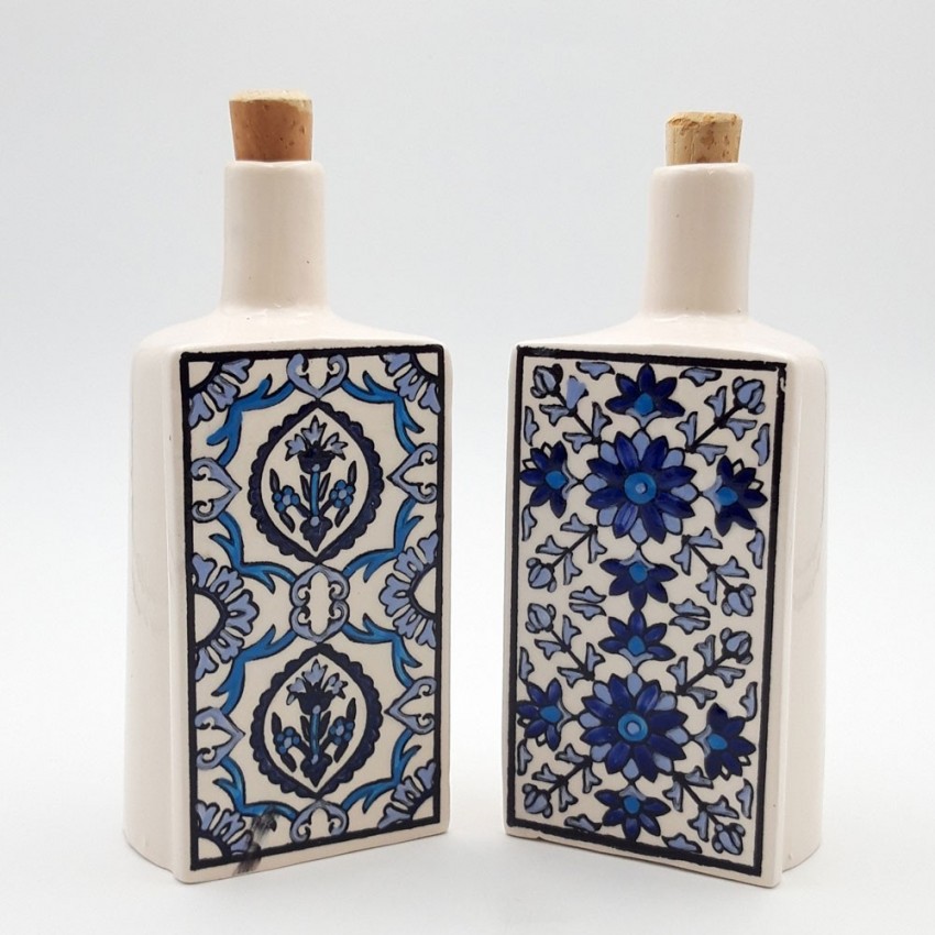 Duo de bouteilles d'huile et vinaigre Althéa et Anémone