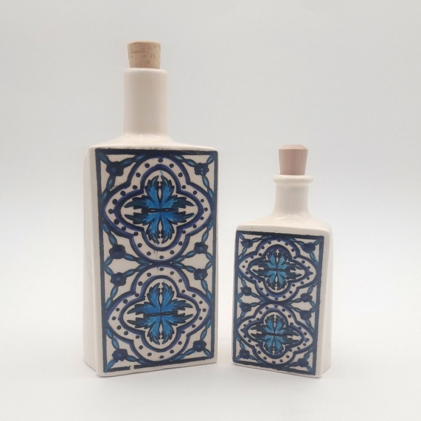 Duo de bouteilles d'huile et vinaigre Myosotis