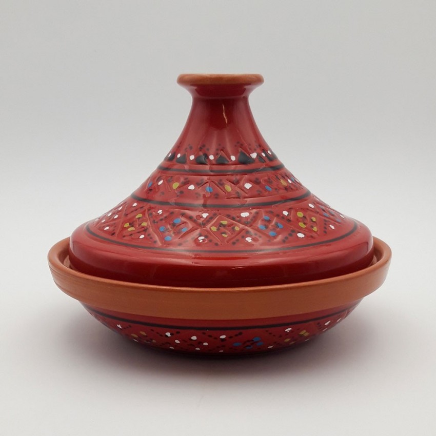 Tajine Marocain Individuel En Argile - Diamètre 22 Cm, Compatible Tous Feux, Sans Plomb