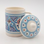Tasse avec couvercle en céramique 25 cL Marocain Turquoise