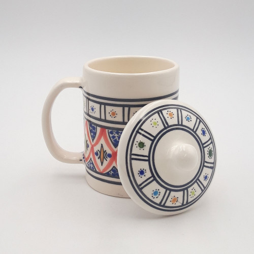Tasse avec couvercle en céramique 25 cL Bakir Rouge