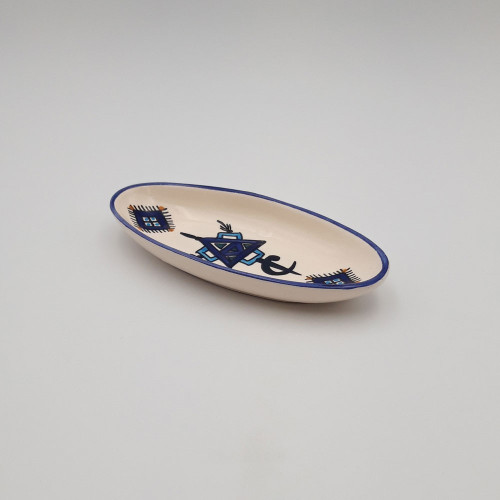 Plat ovale Sahel bleu - L 20 cm
