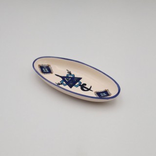 Plat ovale Sahel bleu - L 20 cm