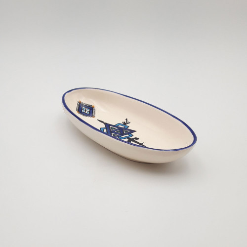 Plat ovale Sahel bleu - L 24 cm