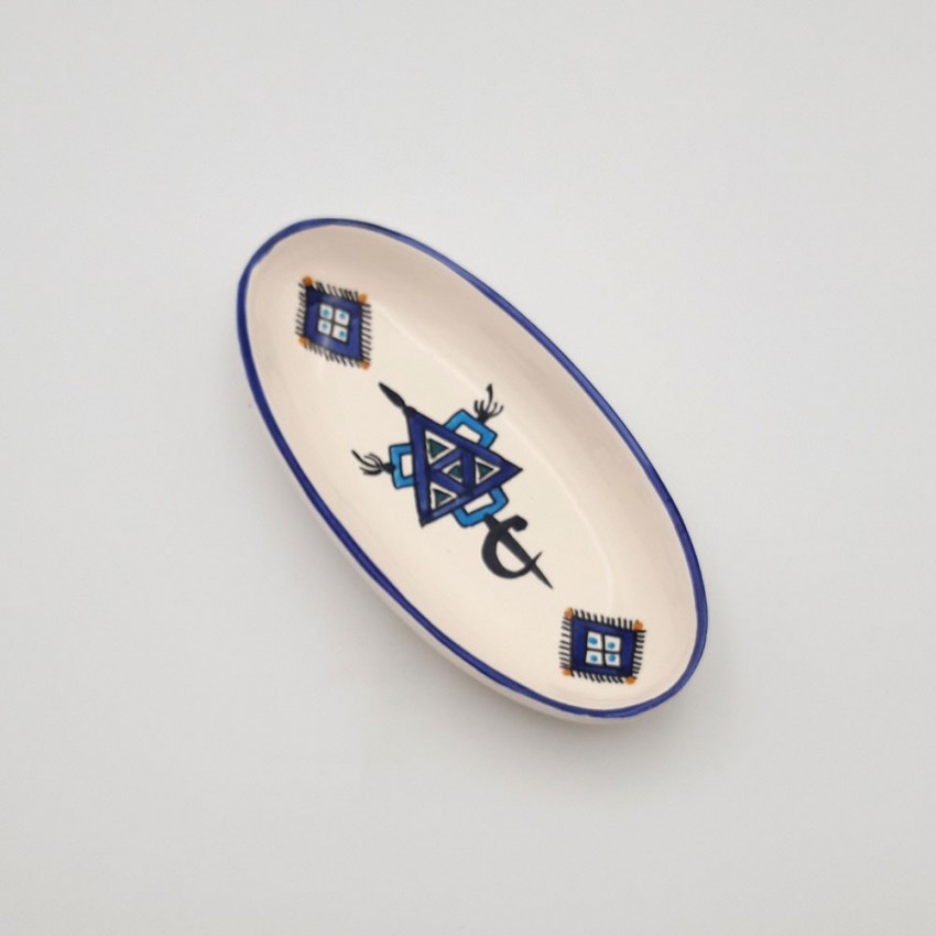 Plat ovale Sahel bleu - L 30 cm