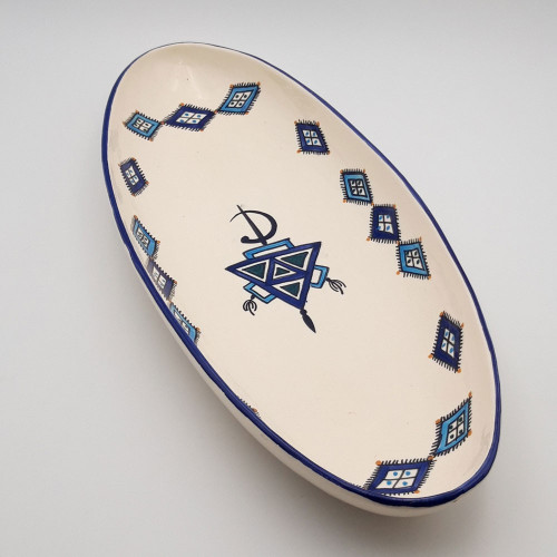 Plat ovale Sahel bleu - L 53 cm