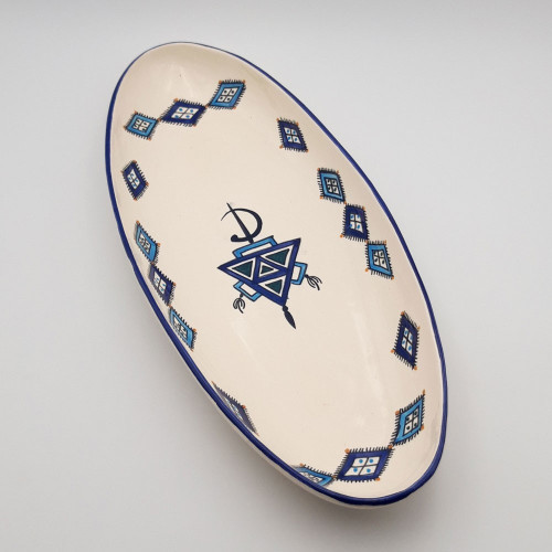 Plat ovale Sahel bleu - L 53 cm