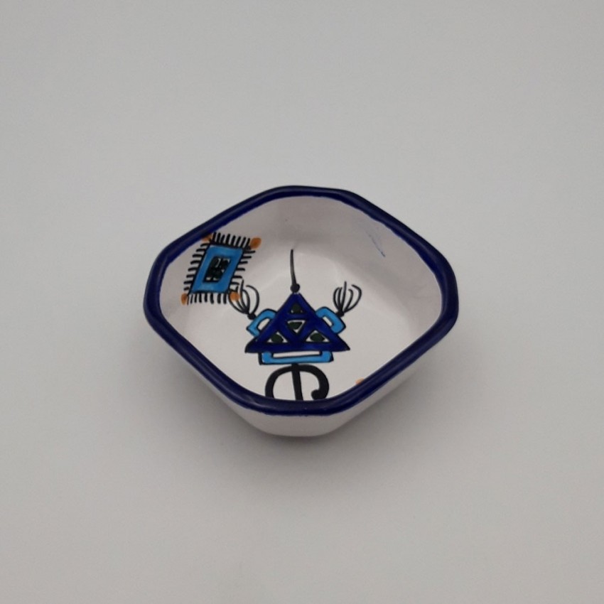 Plat octogonal Khelel Bleu - L 11 cm