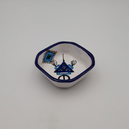 Plat octogonal Khelel Bleu - L 11 cm