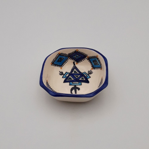 Plat octogonal  Sahel Bleu - L 11 cm