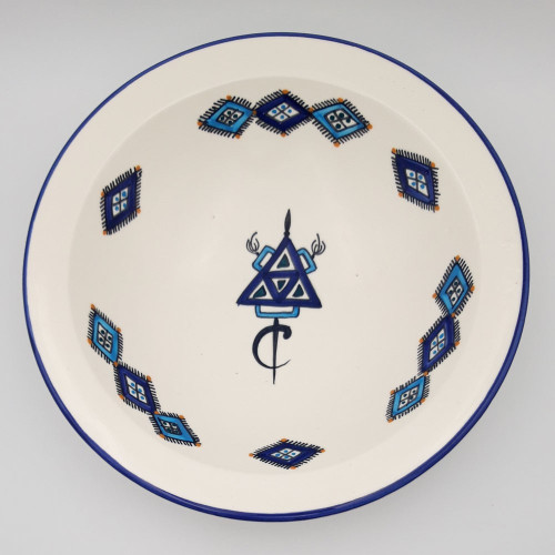 Plat Tebsi Sahel bleu - D 33 cm 2