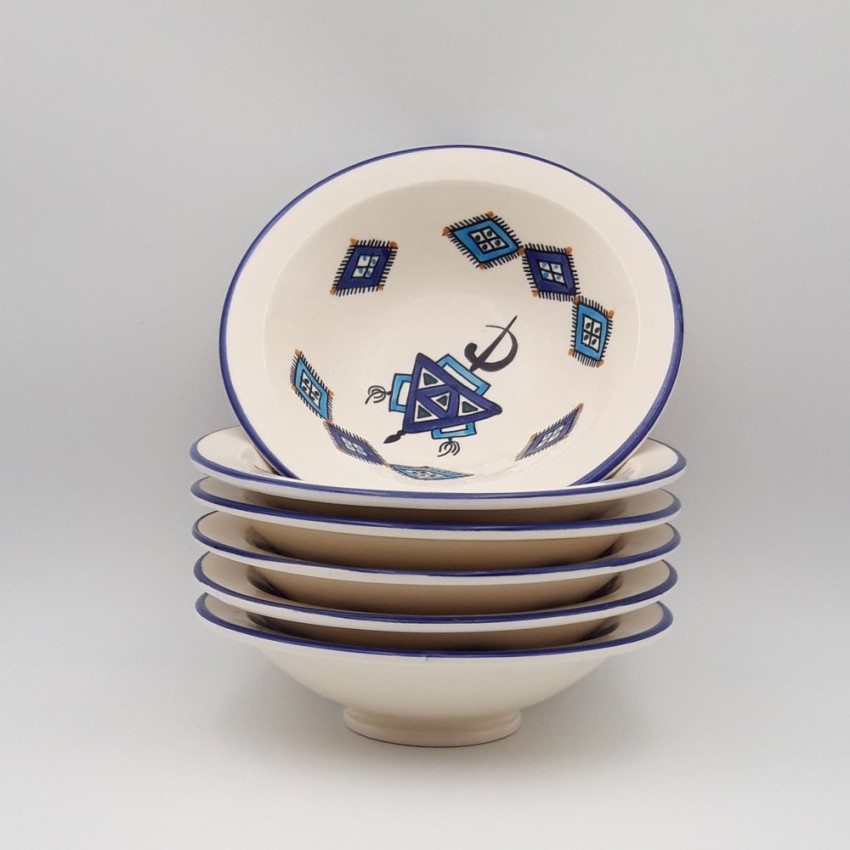 Lot de 6 assiettes Tebsi Sahel bleu - D 23 cm
