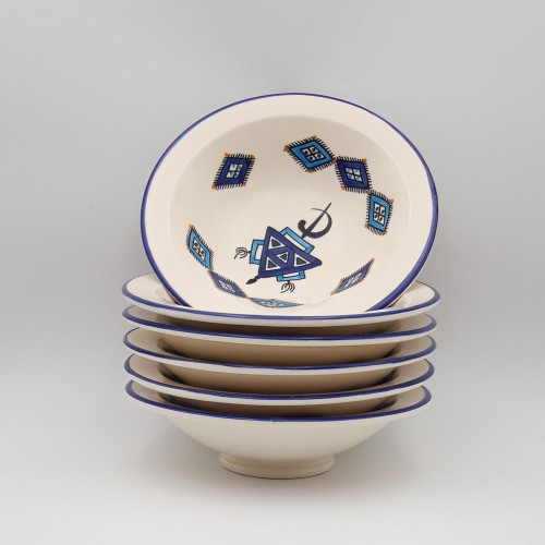 Lot de 6 assiettes Tebsi Sahel bleu - D 23 cm