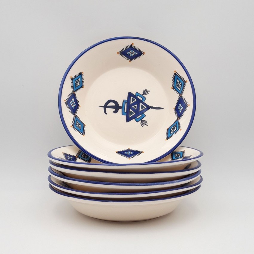 Lot de 6 assiettes creuses Sahel Bleu - D 24 cm