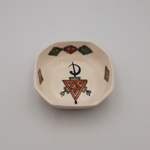 Plat octogonal Sahel beige - L 15 cm