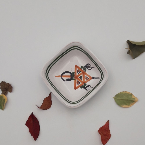 Ramequin carré Khelel beige - L 10 cm