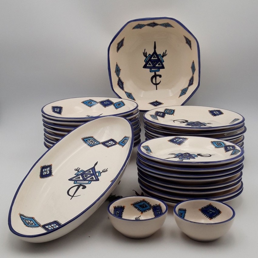 Service de table Sahel bleu - 8 pers