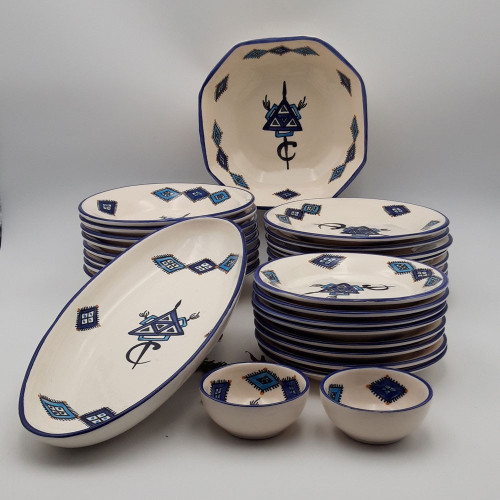 Service de table Sahel bleu - 8 pers