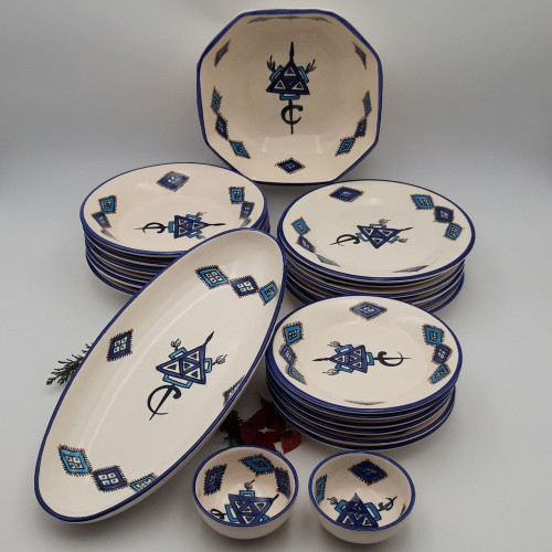 Service de table Sahel bleu - 6 pers