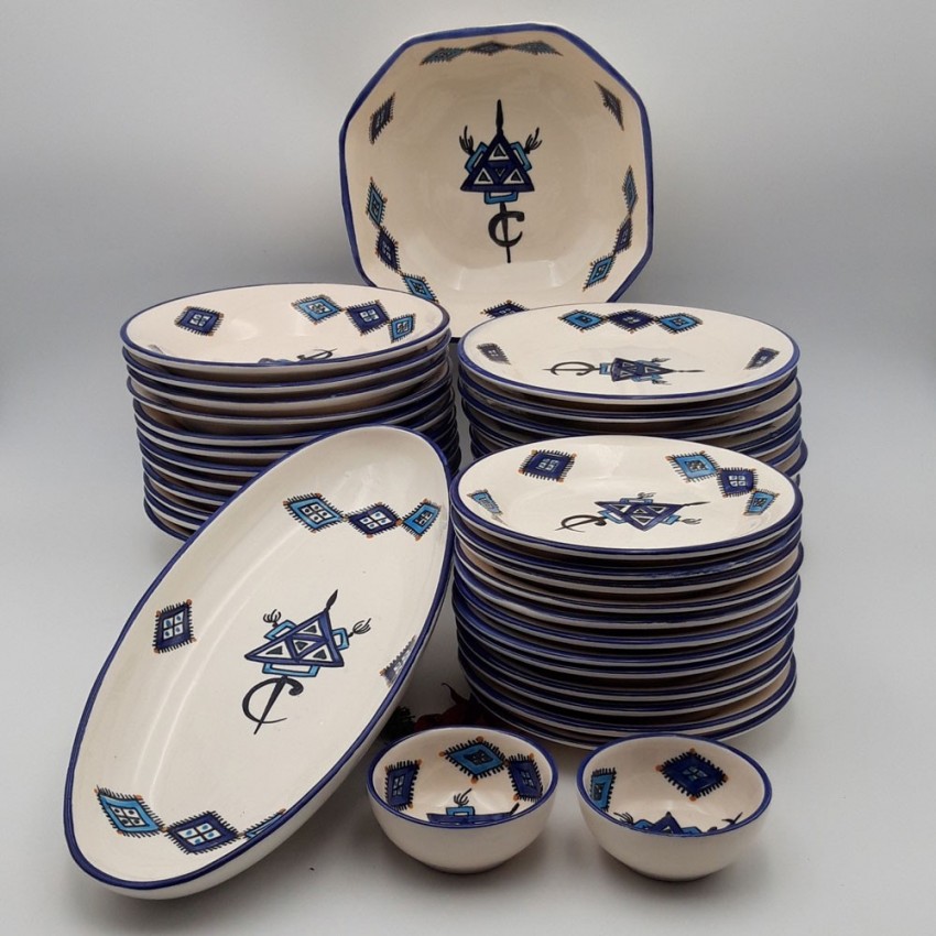 Service de table Sahel bleu - 12 pers