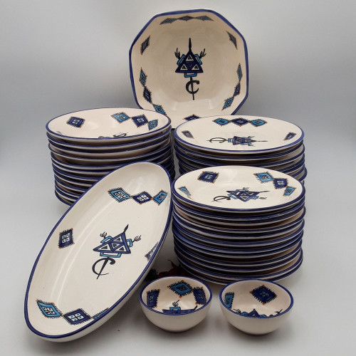 Service de table Sahel bleu - 12 pers