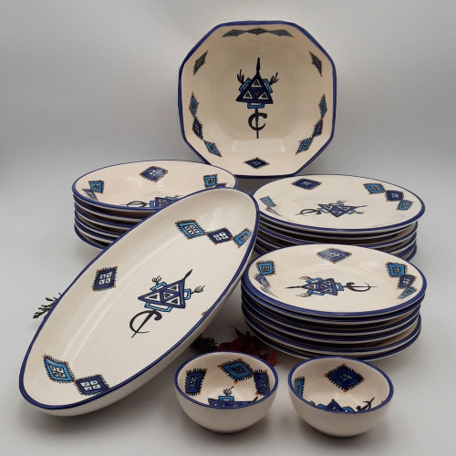 Service de table Sahel bleu - 6 pers