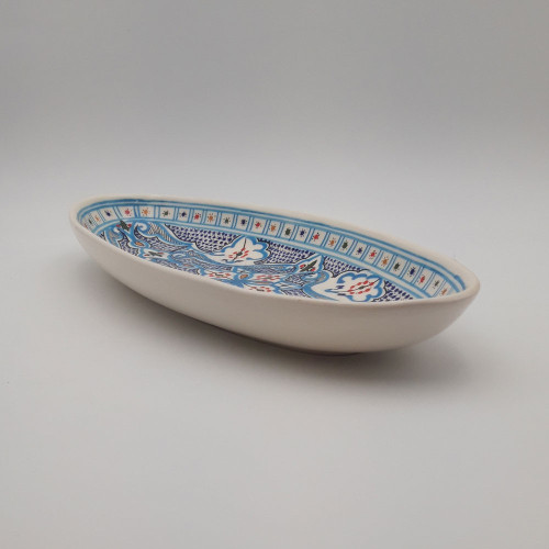 Plat ovale Marocain turquoise - L 40 cm
