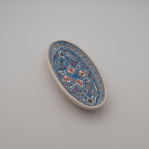 Plat ovale Marocain turquoise - L 30 cm