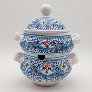 Couscoussier Marocain turquoise - Grand modèle