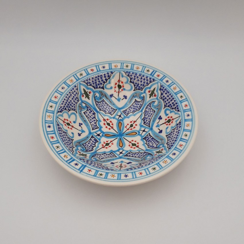 Assiette Tebsi Marocain turquoise - D 23 cm