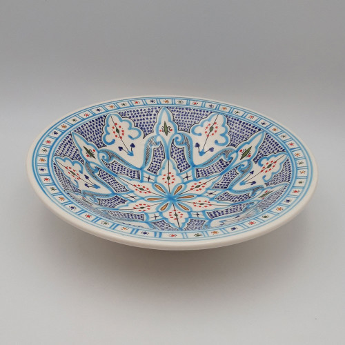 Plat Tebsi Marocain turquoise - D 33 cm