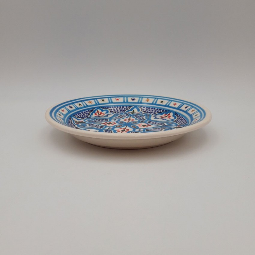 Assiette à entrée ou dessert Marocain turquoise - D 20 cm