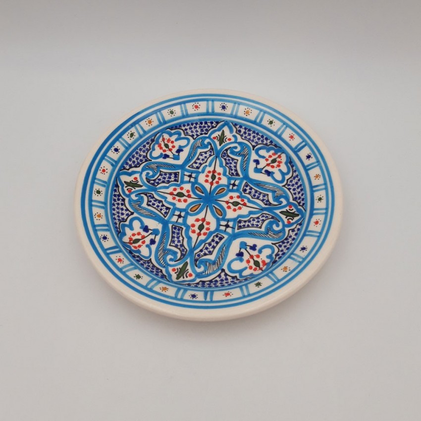 Lot de 6 assiettes à entrée ou dessert Marocain turquoise - D 20 cm