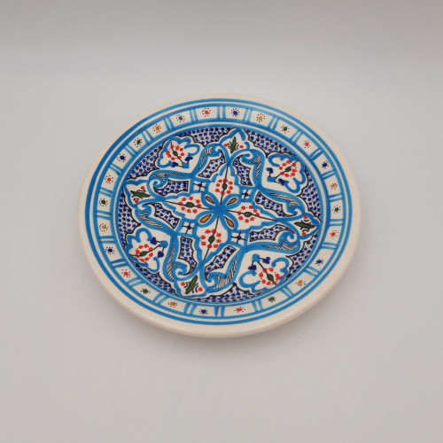 Lot de 6 assiettes à entrée ou dessert Marocain turquoise - D 20 cm
