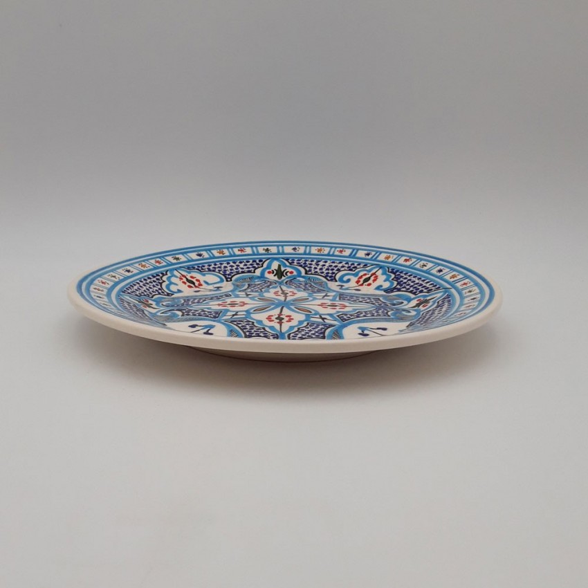 Assiette plate Marocain turquoise - D 24 cm