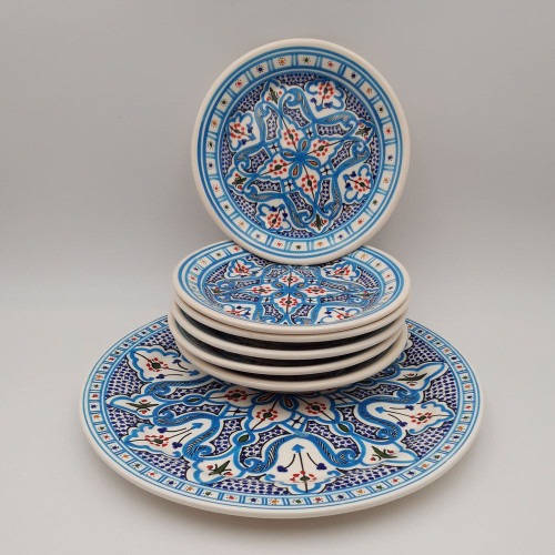 Service à dessert Marocain turquoise - 8 pers