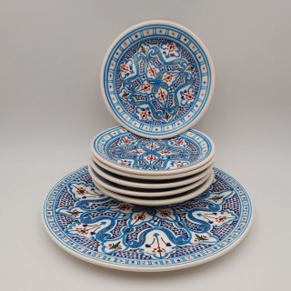 Service à dessert Marocain turquoise - 12 pers