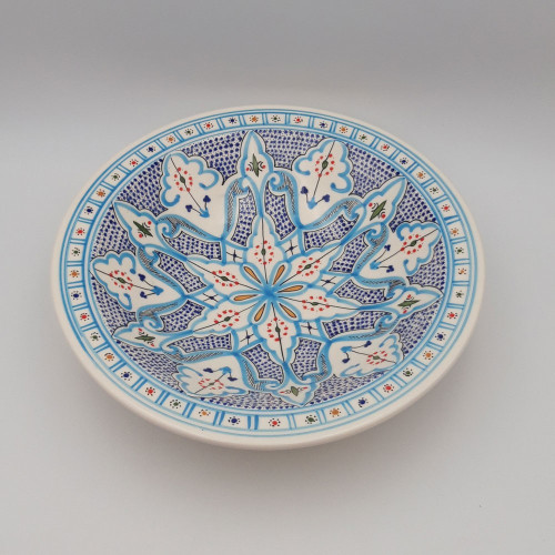 Service à couscous Marocain turquoise assiettes Tebsi - 8 pers