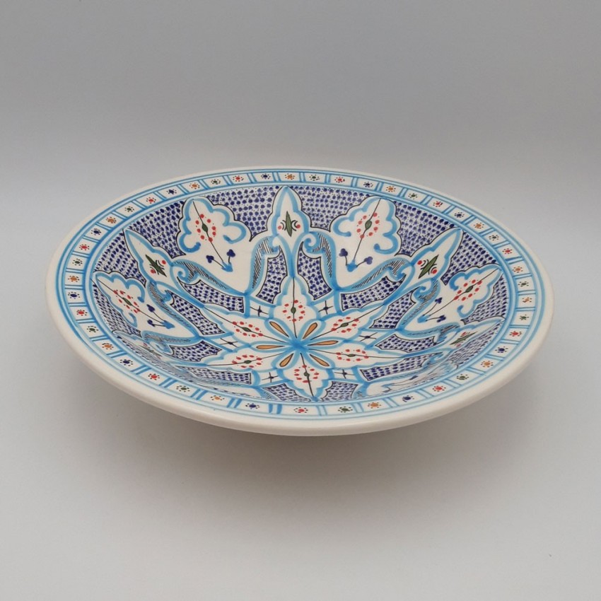 Service à couscous Marocain turquoise assiettes creuses - 8 pers