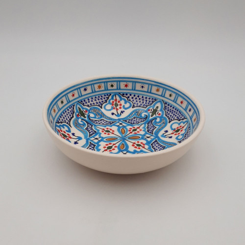 Service à couscous assiettes jattes Marocain Turquoise - 6 pers