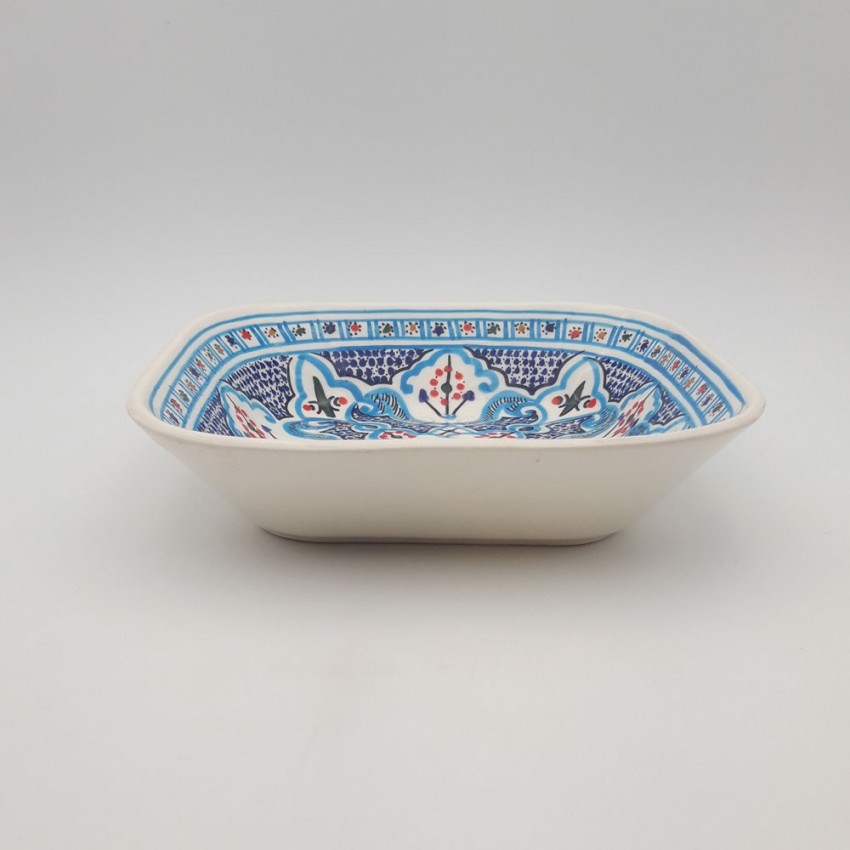 Plat carré Marocain Turquoise - L 23 cm