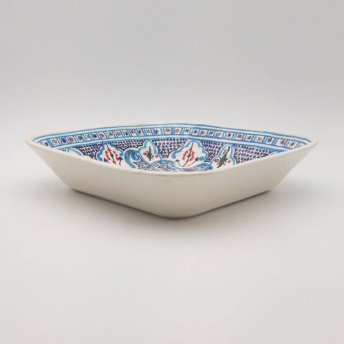 Plat carré Marocain Turquoise - L 28 cm