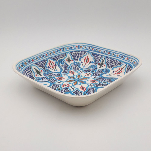 Plat carré Marocain Turquoise - L 28 cm