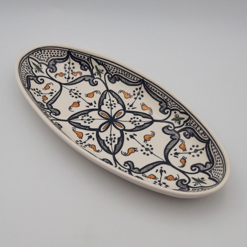 Plat ovale Marocain noir - L 40 cm