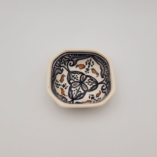 Plat octogonal Marocain noir - L 10 cm
