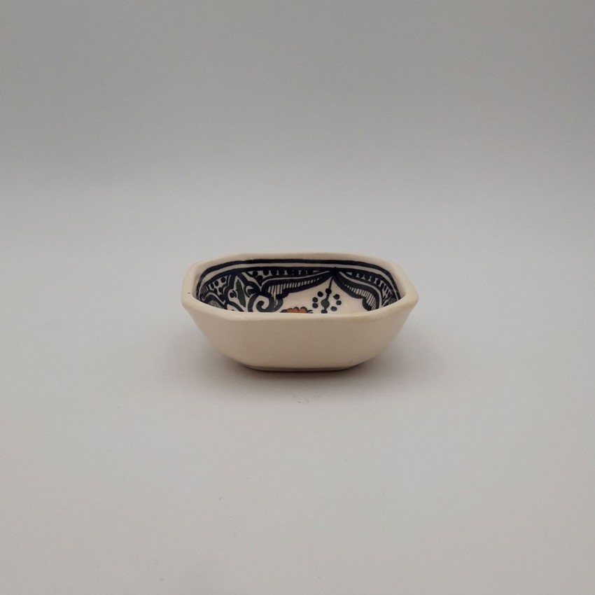 Plat octogonal Marocain noir - L 10 cm